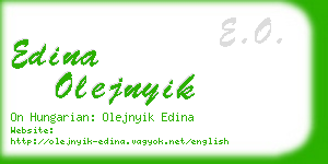 edina olejnyik business card